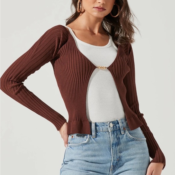 The Angelique Rib Knit Cardigan Top - Picture 3 of 6